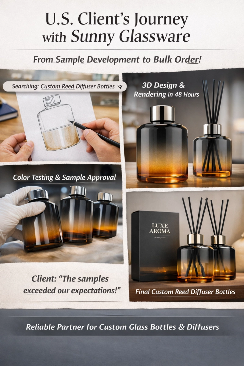 Why Did a U.S. Customer Choose Sunny Glassware for Custom Reed Diffuser Bottles?