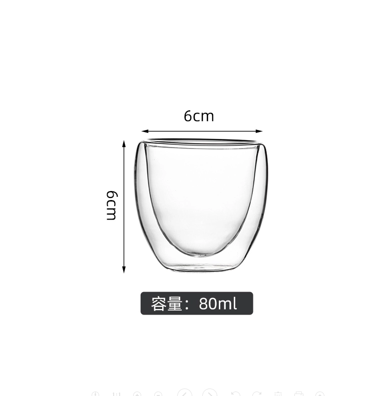 Groothandel Spot 80ml 3oz Dubbellaag Glazen koffiekopje. Bronfabriek