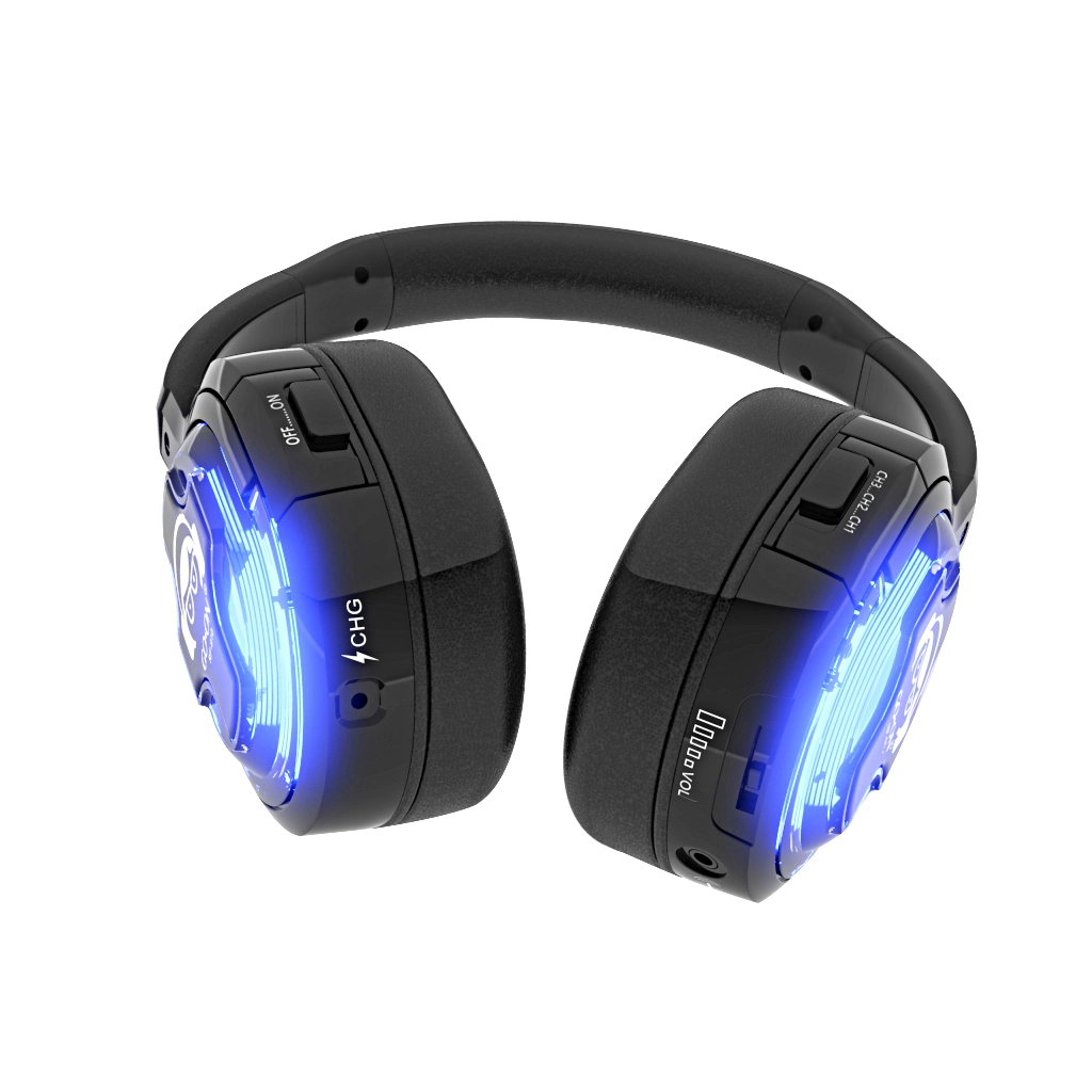 RF-910(MLC) El más nuevo auricular y transmisor inalámbrico de 10 canales para fiestas y conferencias Silent Disco