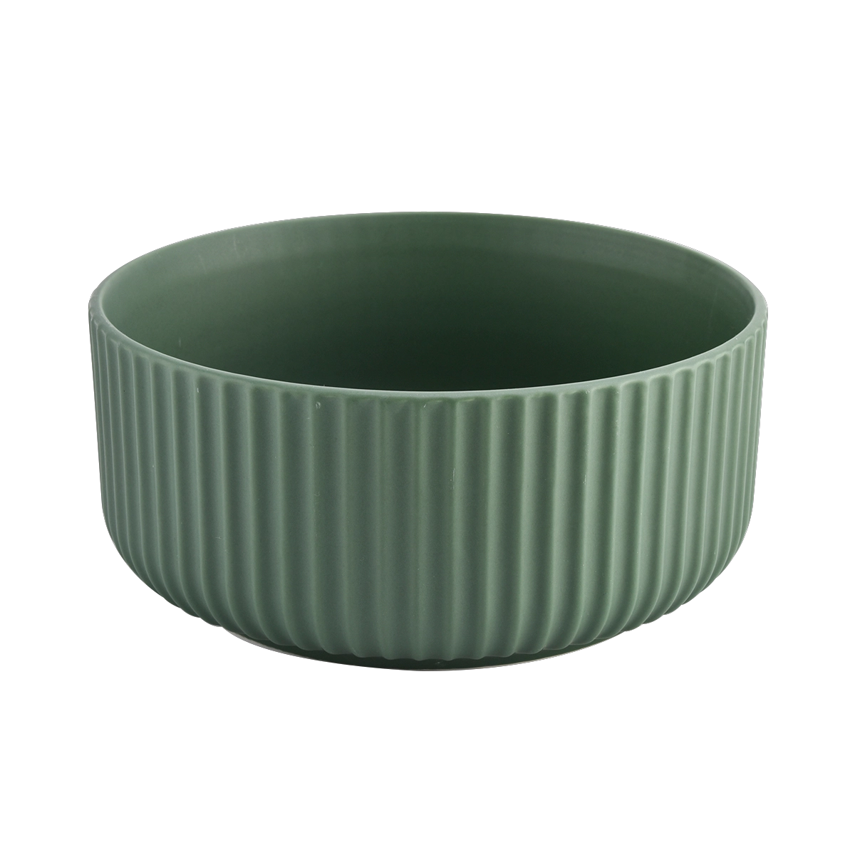 Matte green glazed large ceramic candle containers