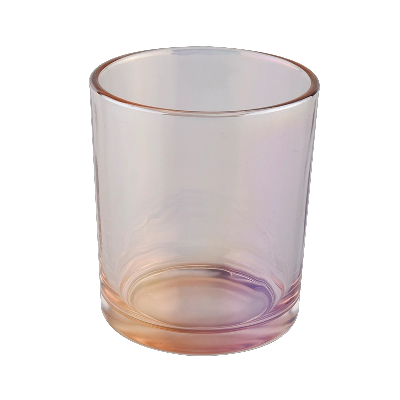 cylinder glass candle jar shiny multil color