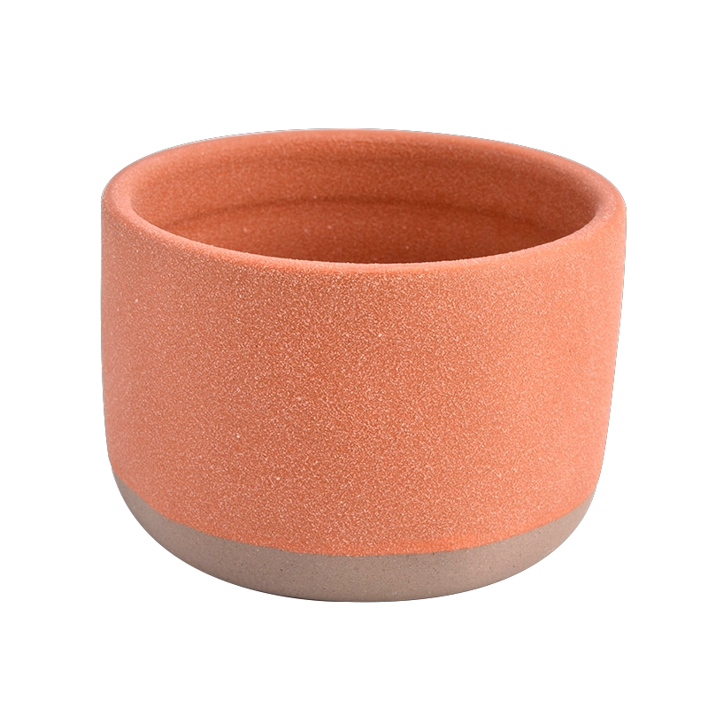 matte peach decorative ceramic candle holders