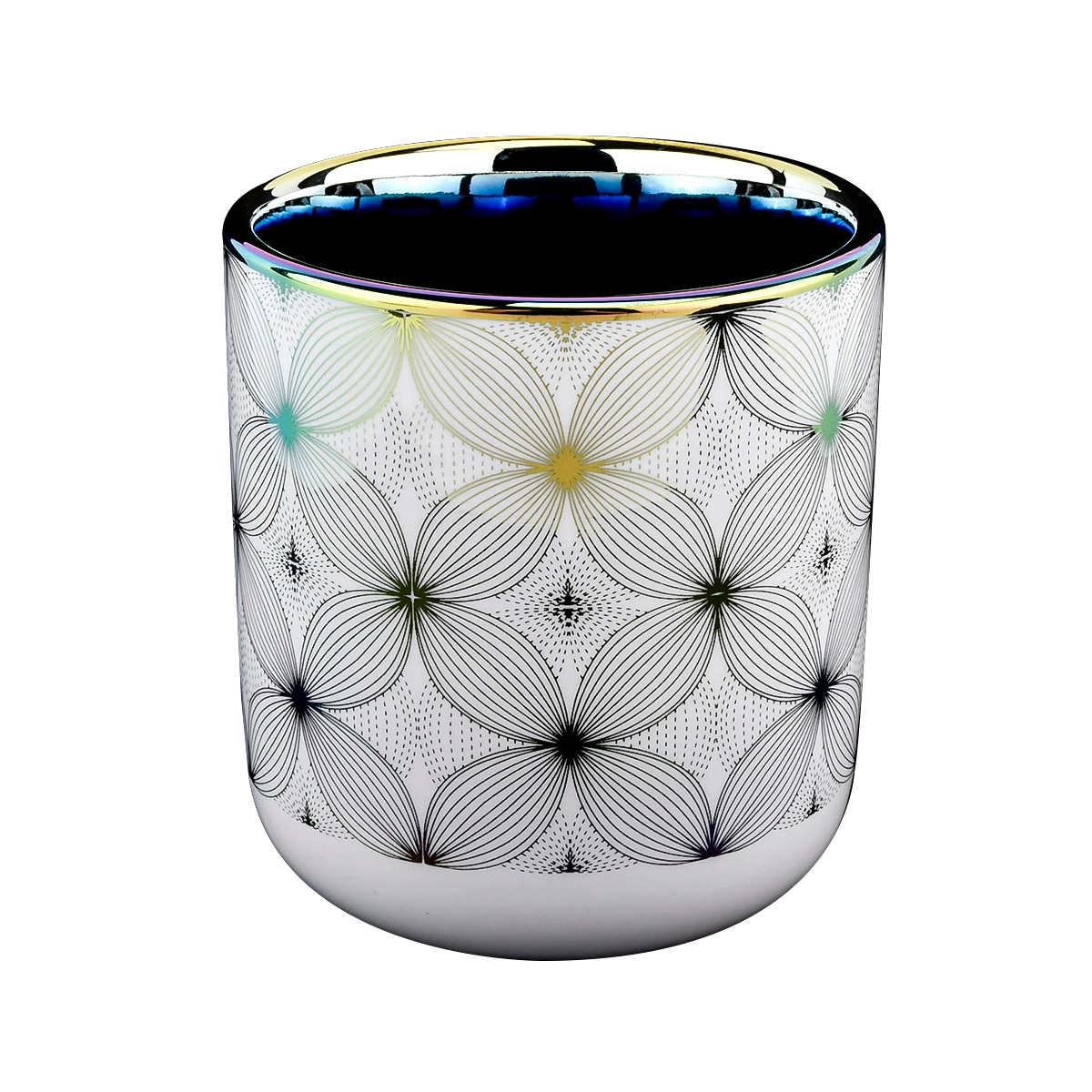 10oz glossy ceramic candle jar