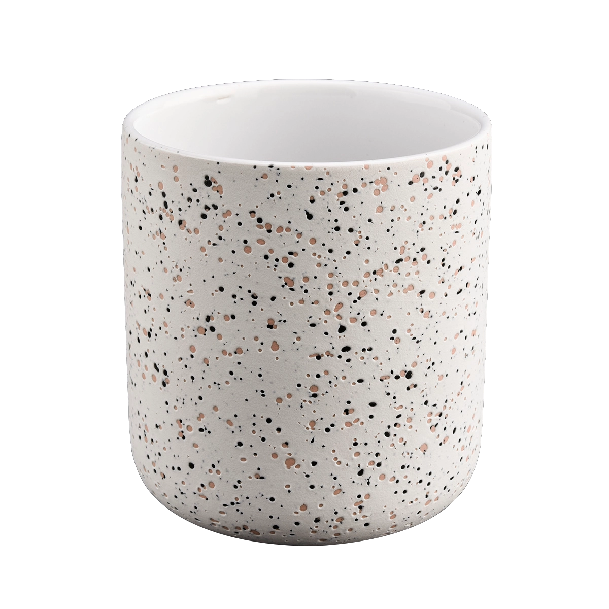concrete 400ml ceramic candle jar with sand dot decoration concrete 400ml ceramic candle jar with sand dot decoration