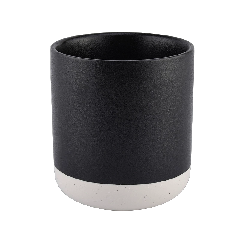 14oz matte black ceramic candle jars