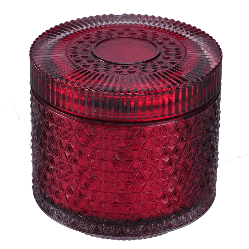 25oz 720ml luxury glass candle jars and lids wholesale snowflake pattern design