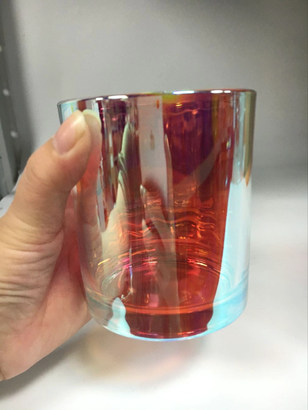 8oz 10oz 12oz Iridescent glass candle jars candle containers