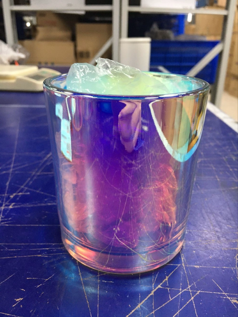 8oz 10oz 12oz Iridescent glass candle jars candle containers