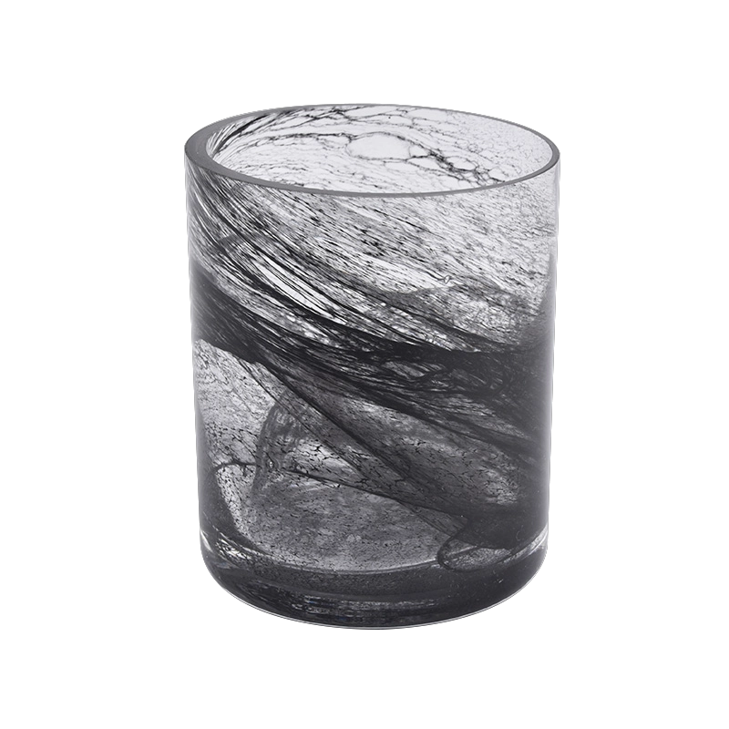 Gray cylinder glass candle holders for scented candle Gray cylinder glass candle holders for scented candle