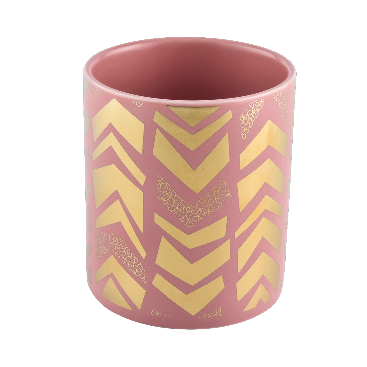 home decor pink ceramic candle holder with gold artwork home decor pink ceramic candle holder with gold artwork