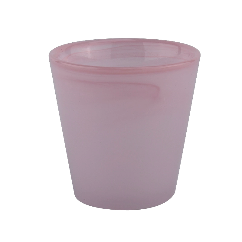 8oz 10oz luxury pink glass handmade glass candle holder from Sunny Glassware