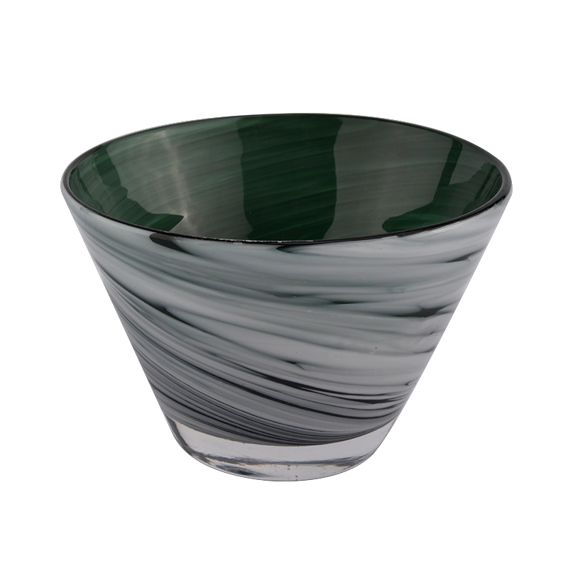 Tenedor popular de la vela de vidrio de la forma de 280ml V para el hogar Deco