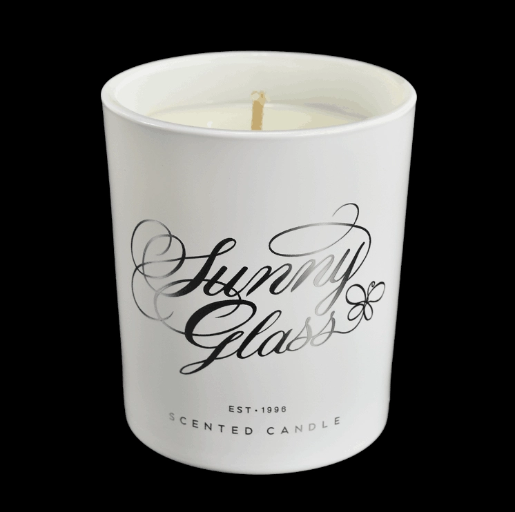 popular cylinder white glass candle jar custom logo