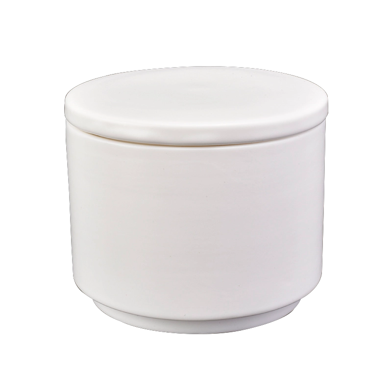 Custom Cylinder White Black Ceramic Candle Jar for Making 10oz Custom Cylinder White Black Ceramic Candle Jar for Making 10oz