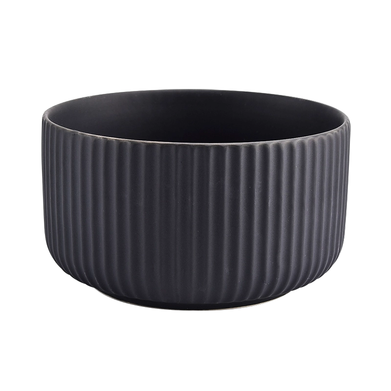 Custom Matte Black Ceramic Candle Container for Large Candles Holder  