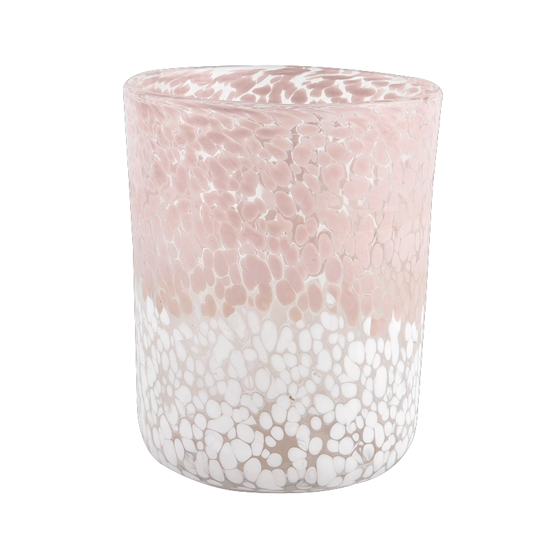 Sunny Glassware color mixed speckled cylindrical glass container luxury candle jars wholesale Sunny Glassware color mixed speckled cylindrical glass container luxury candle jars wholesale