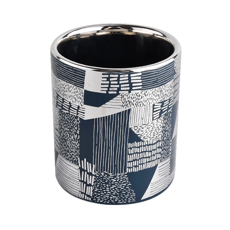 Pots à bougies en céramique personnalisés avec nervures pour le remplissage de bougies de 10 oz