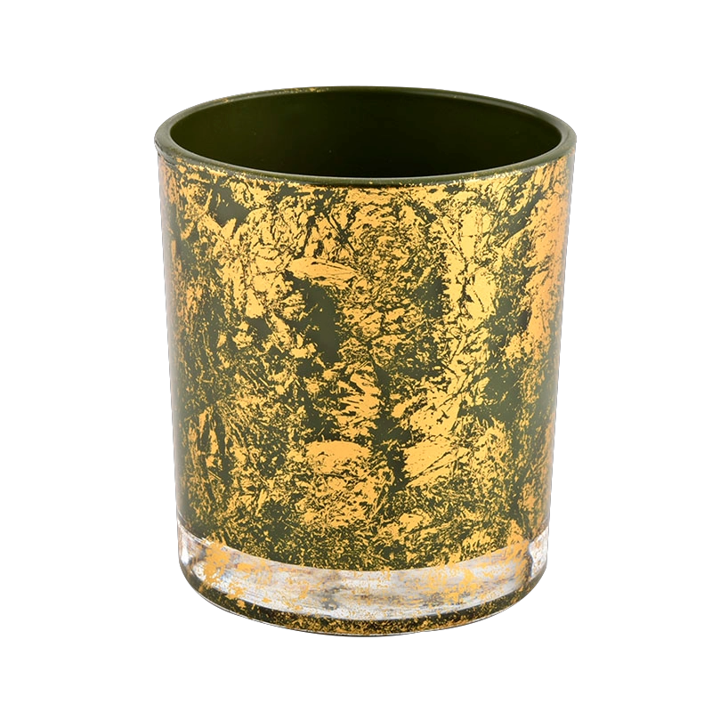 Custom wholesale Luxury gold green glass Empty Candle Jar Candle Vessel Custom wholesale Luxury gold green glass Empty Candle Jar Candle Vessel