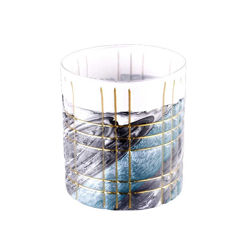 hot sales 7oz artwork decoration glass candle jar