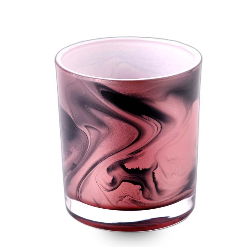 hot sales 8oz inner aretwork painting glass candle jar