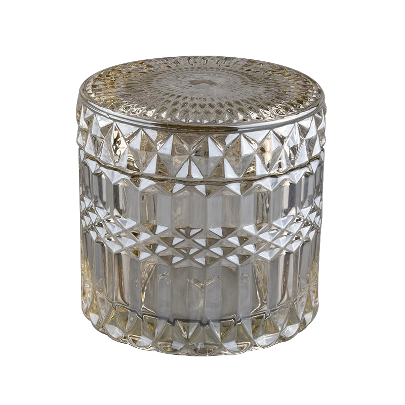 elegant diamond glass candle jar with lid elegant diamond glass candle jar with lid