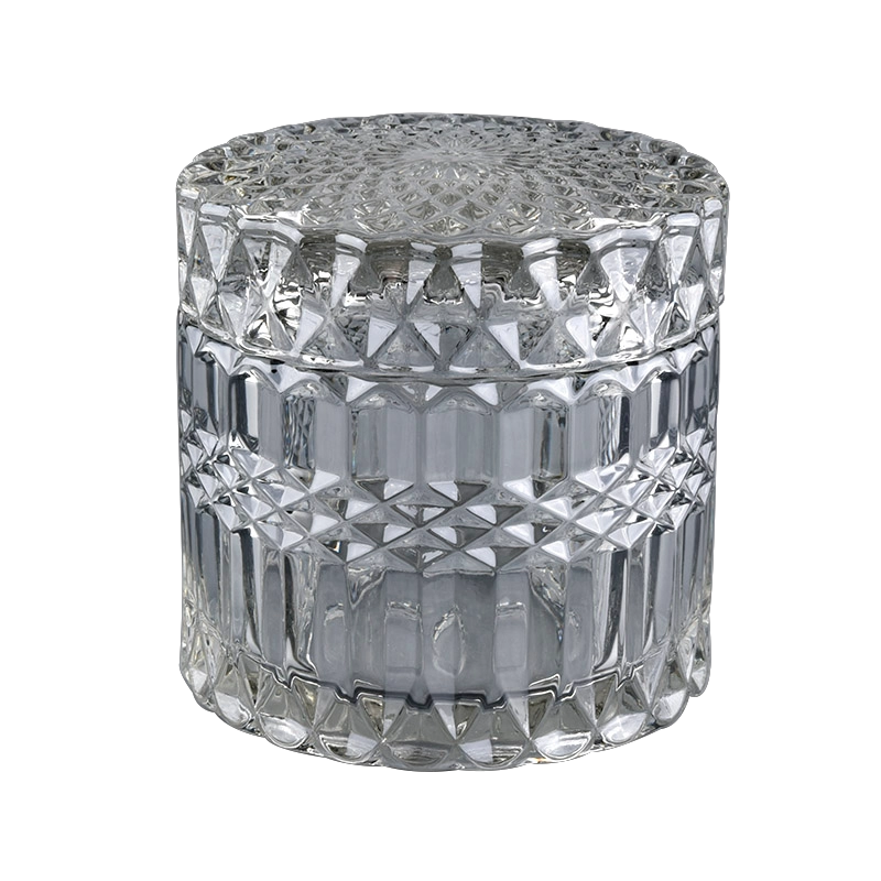 elegant diamond glass candle jar with lid elegant diamond glass candle jar with lid