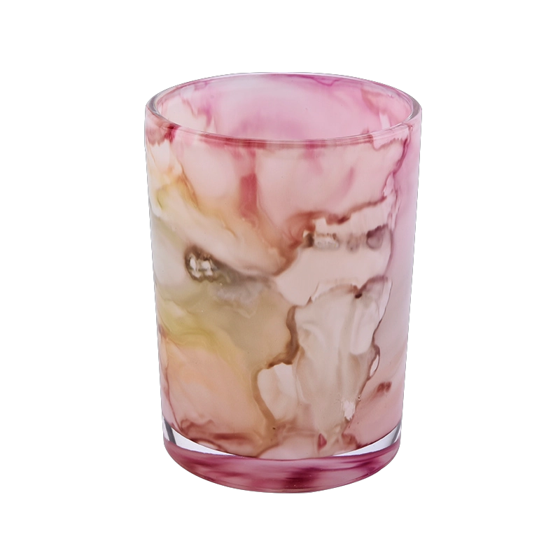 Luxury colored handmade glass candle jar for home gift