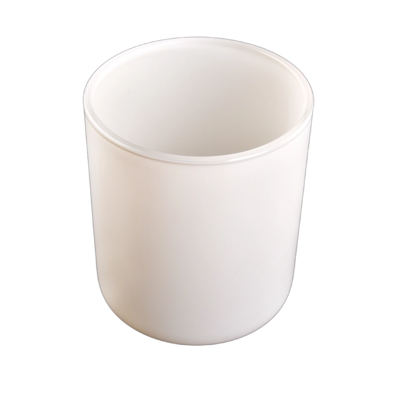 500ml white glass candle jar round bottom candle vessels supplier