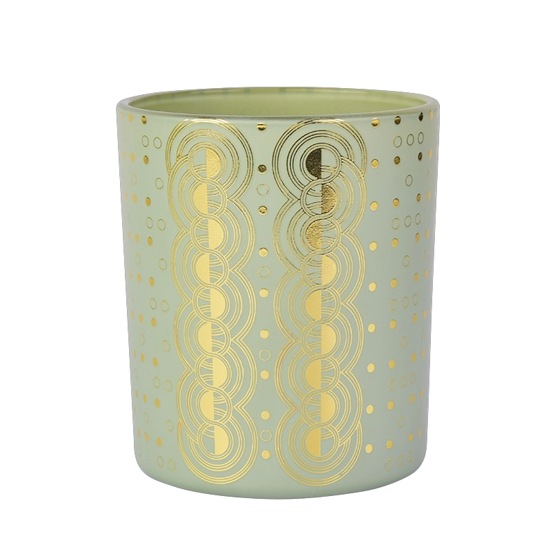 Luxury Gold Printing Glass Candle Jars For Home Decoration Gold Decal Glass Candle Vessels Luxury Gold Printing Glass Candle Jars For Home Decoration Gold Decal Glass Candle Vessels
