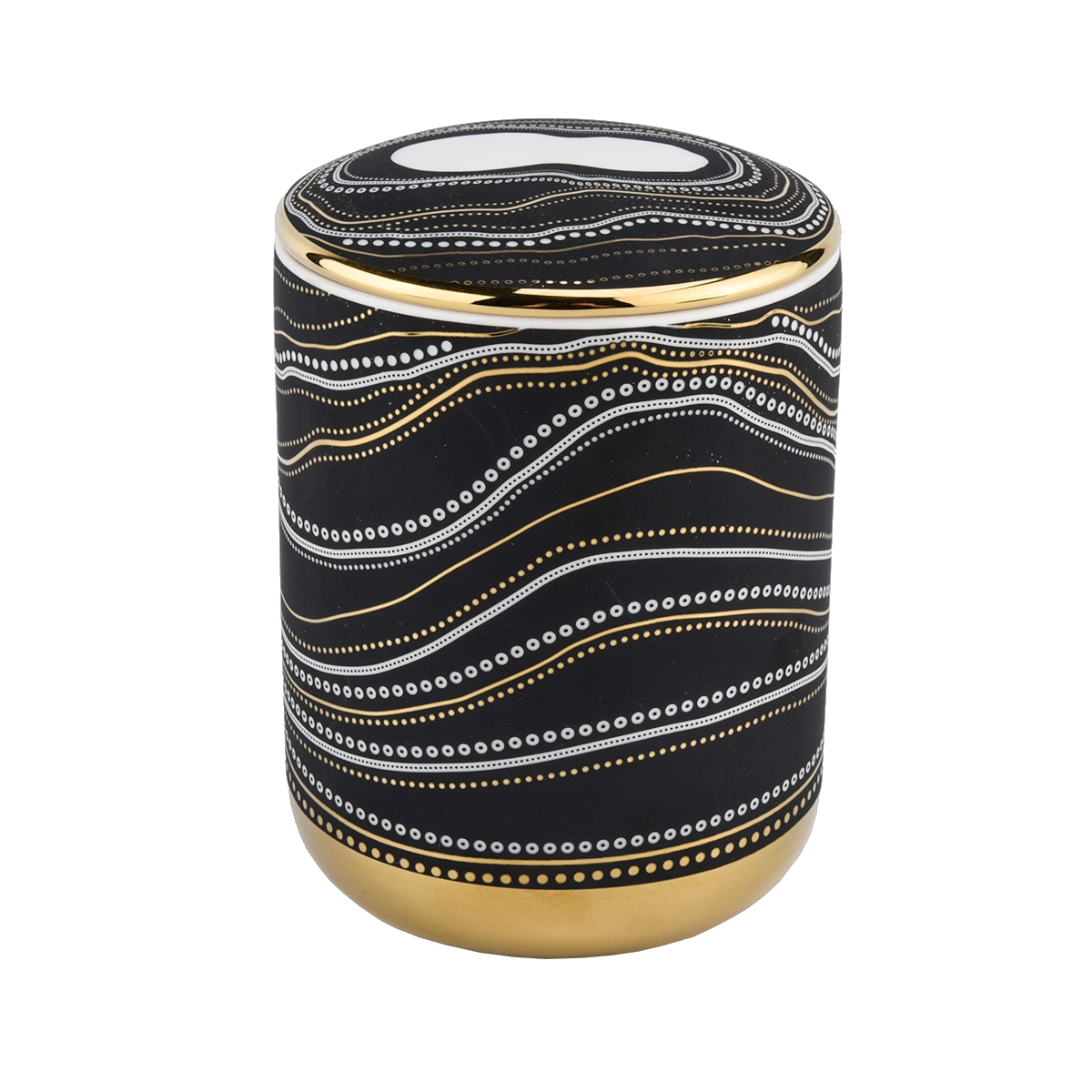 luxury 10oz artwork black ceramic jar with lid luxury 10oz artwork black ceramic jar with lid