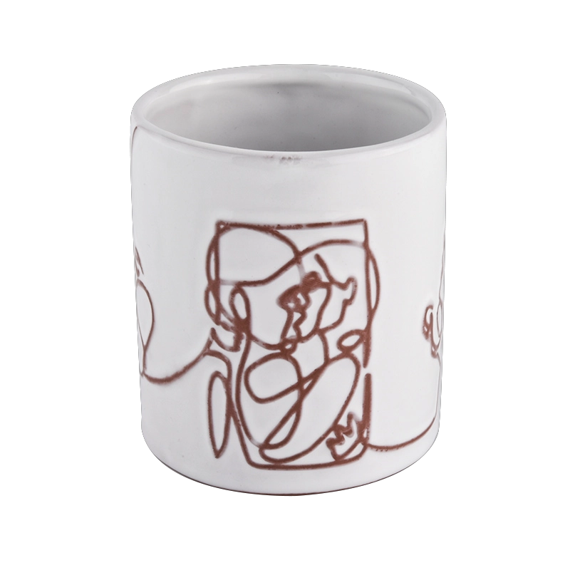 home decor stick figure decoration ceramic candle jar home decor stick figure decoration ceramic candle jar