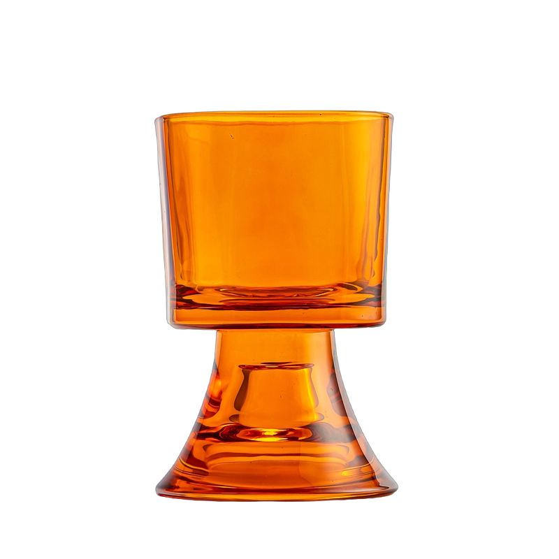 amber color glass candle jar with stand amber color glass candle jar with stand