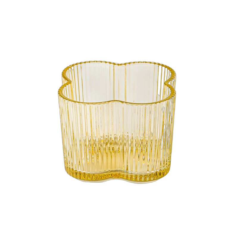Supplier 520ml transparent yellow glass candle vessel Supplier 520ml transparent yellow glass candle vessel