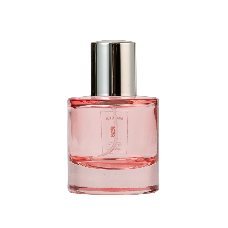 Wholesale 30ml transparent pink Glass Perfume Bottle with silver cap Wholesale 30ml transparent pink Glass Perfume Bottle with silver cap
