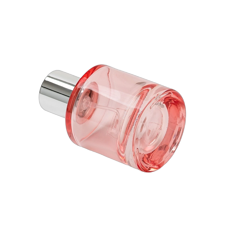 Wholesale 30ml transparent pink Glass Perfume Bottle with silver cap Wholesale 30ml transparent pink Glass Perfume Bottle with silver cap