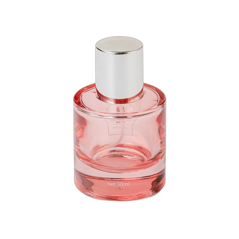 Wholesale 30ml transparent pink Glass Perfume Bottle with silver cap Wholesale 30ml transparent pink Glass Perfume Bottle with silver cap