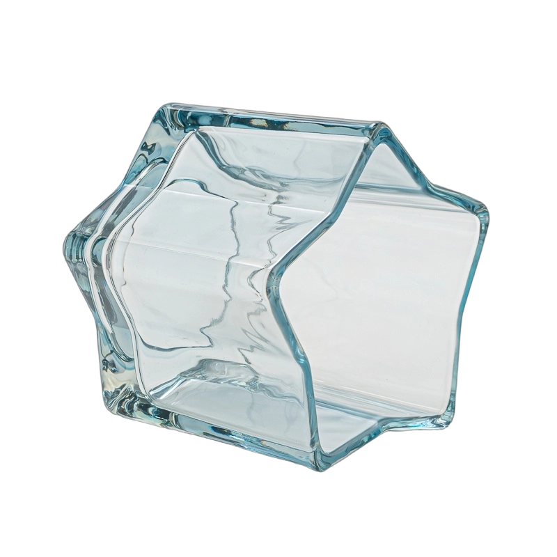 Wholesale fresh blue star-shaped glass candle jars Wholesale fresh blue star-shaped glass candle jars