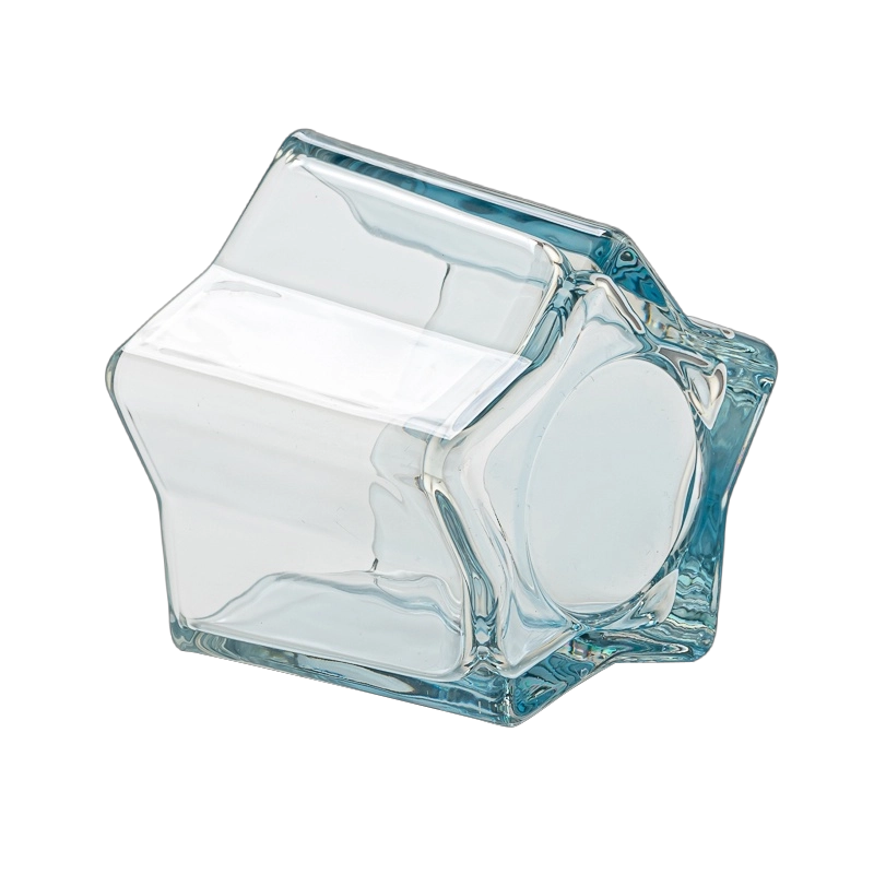 Wholesale fresh blue star-shaped glass candle jars Wholesale fresh blue star-shaped glass candle jars
