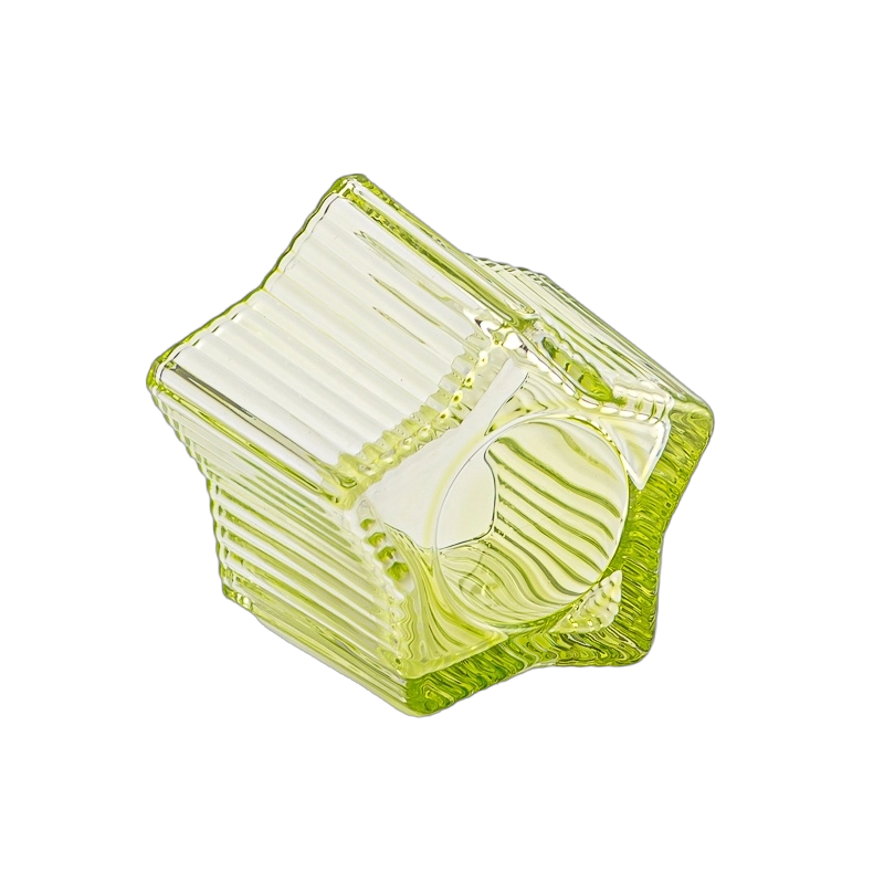 Star Glass Candle Jar Transparent Vertical Stripe Thickened candle jar home decor