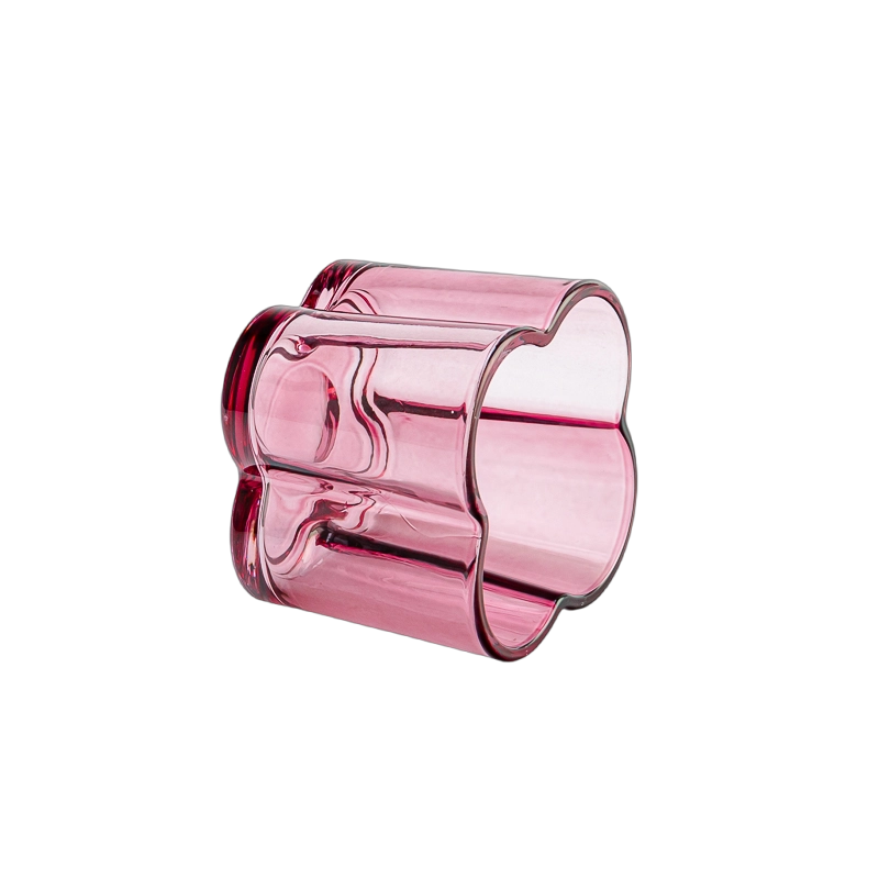 Supplier 295ml Flower Shaped 8oz Glass Container Scented Candle Holder 