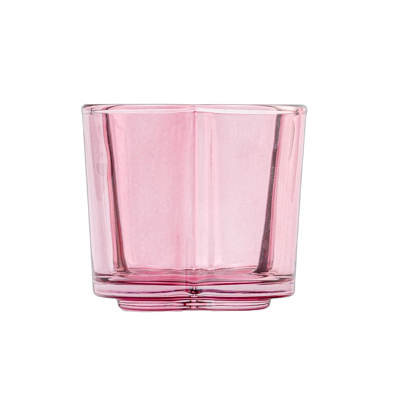 Supplier 295ml Flower Shaped 8oz Glass Container Scented Candle Holder 