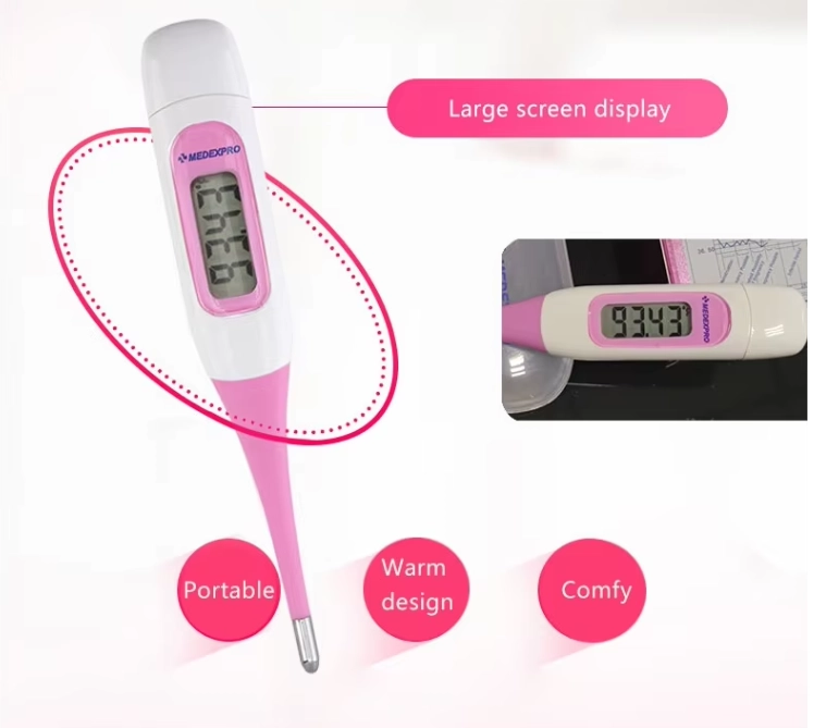 OEM Digital Electronic Basal Body Thermometer 2 Decimal 0.01 Precision Flexible Tip Female Oral Ovulation Thermometer