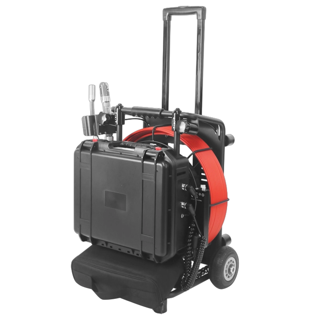 Sistema de cámara de inspección de tuberías HD y ruedas dobles