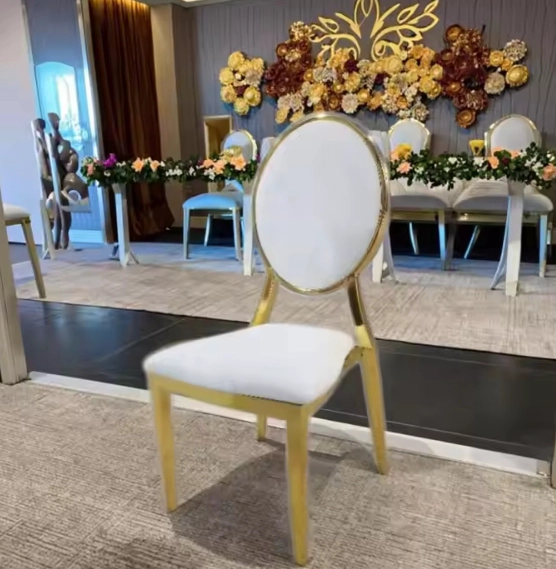 Wedding Banquets Stackable Metal Iron Hotel Dining Chairs
