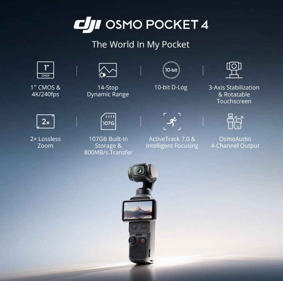 Toptan DJI Osmo Pocket 4 Standart Kombo