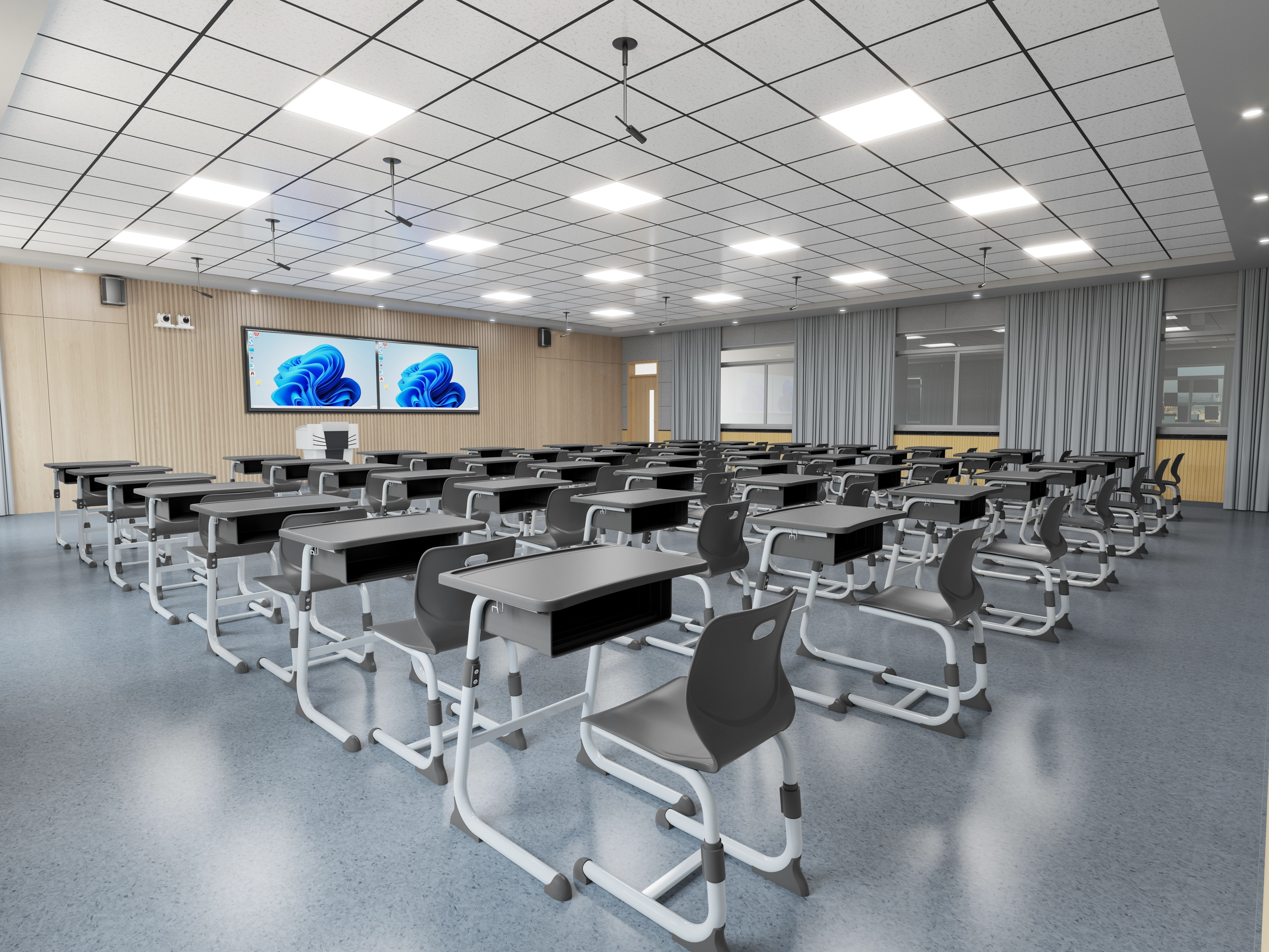 Student desks and chairs