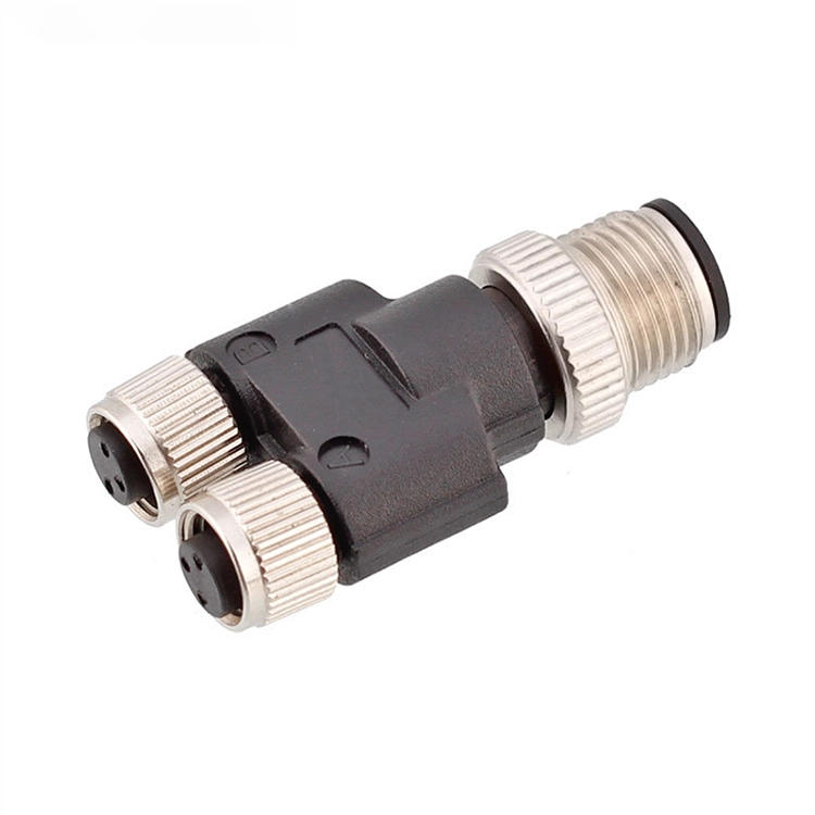 M12 tot M8 3 4 5-pins mannelijke naar vrouwelijke Y-splitterconnector