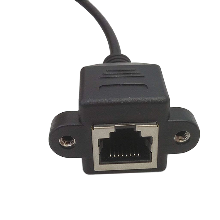 90도 RJ45 남성 여성 스크류 유형 확장 케이블