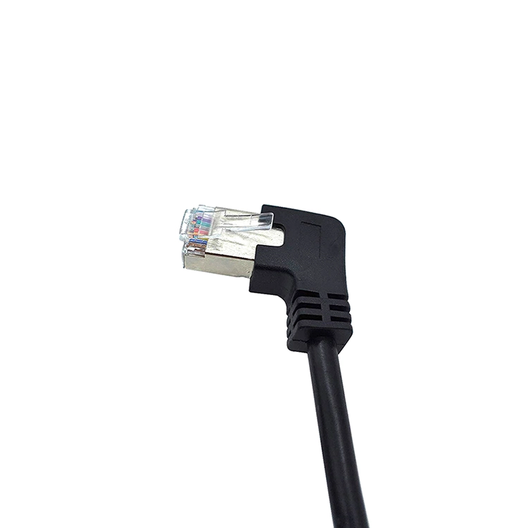 90도 RJ45 남성 여성 스크류 유형 확장 케이블