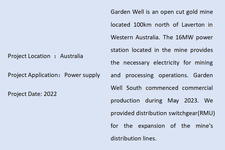 Garden Well Gold Mine Power supply Project in Australia